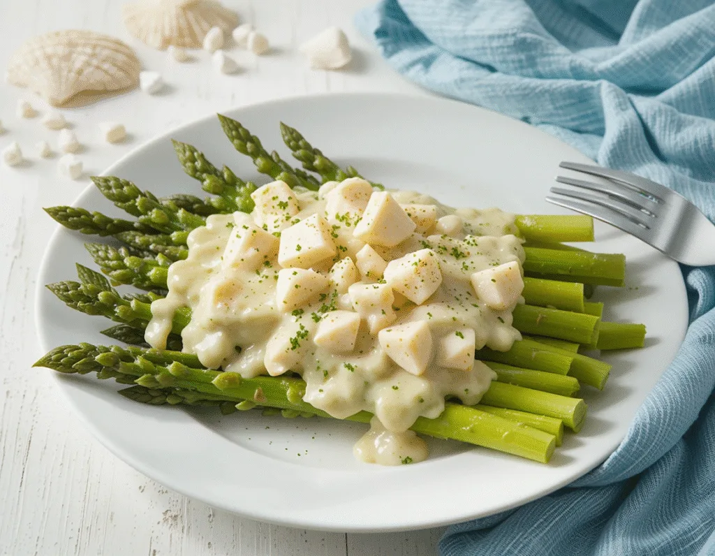 Crab-Topped Asparagus