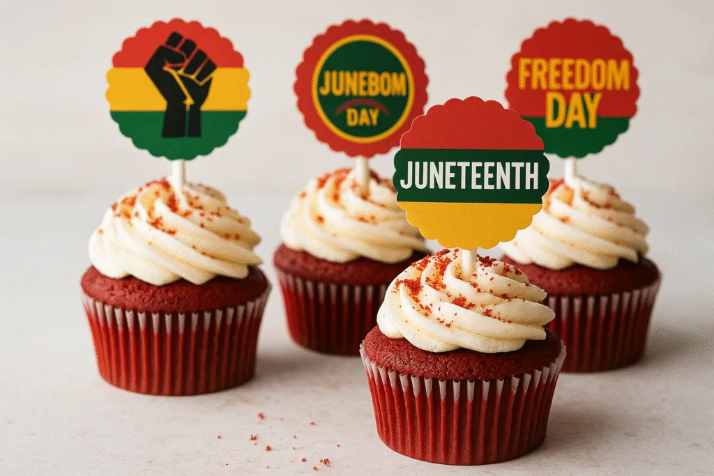 Red Velvet Juneteenth Cupcakes
