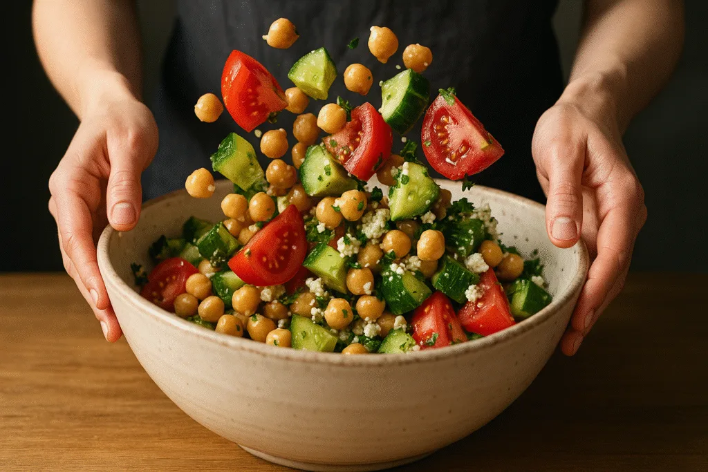 chickpea and cucumber salad