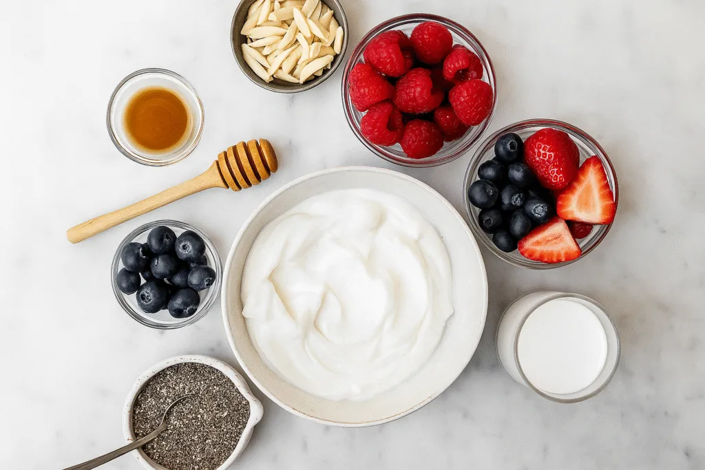 Easy Honey Greek Yogurt Bowl with Berries & Chia Seeds