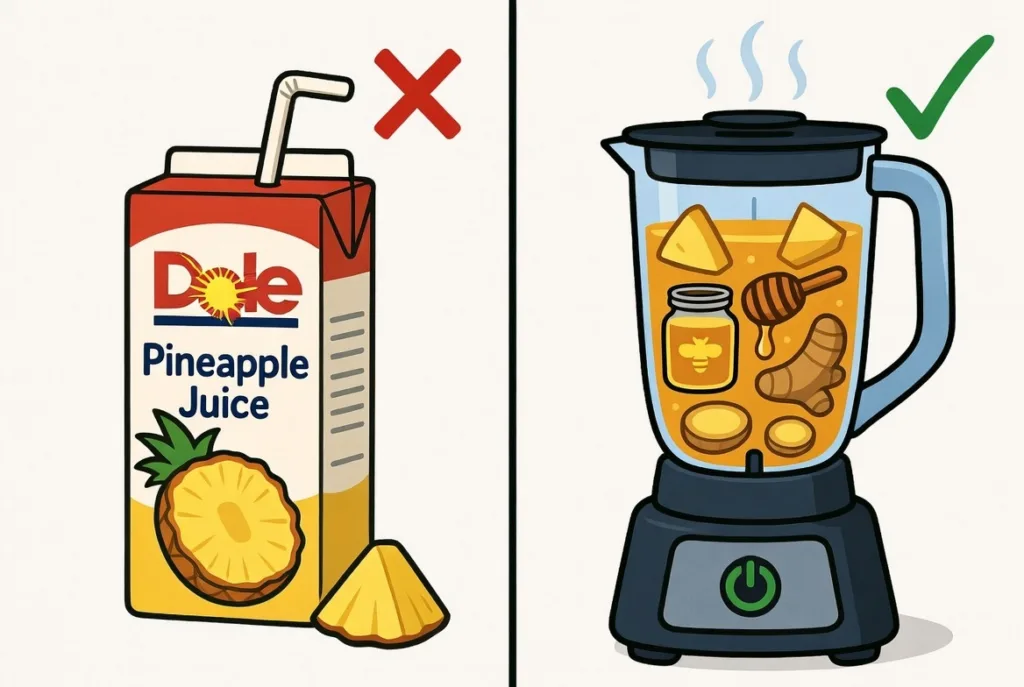 Pineapple juice stops cough